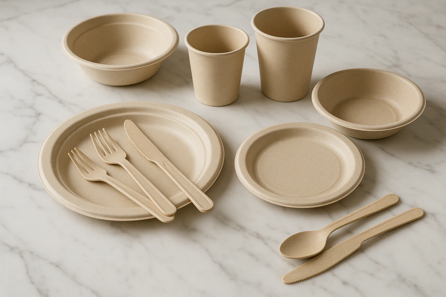 on a marble table with good lightning